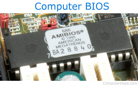 AMIBIOS chip on a motherboard.