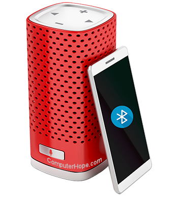 Bluetooth speaker with Bluetooth on smartphone