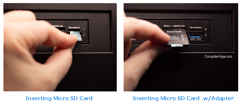 Inserting MicroSD card.