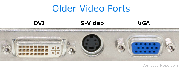 Older video port connectors.