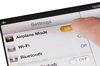 Airplane mode on a smartphone.