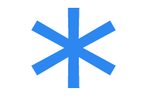 Asterisk character or symbol.