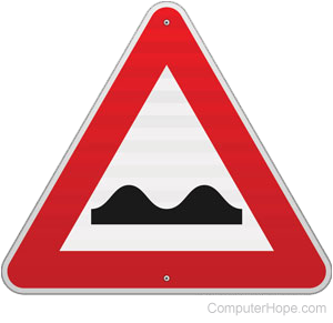 Road bump warning sign