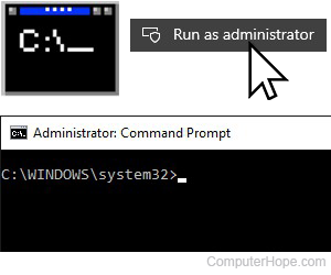 Elevated command prompt