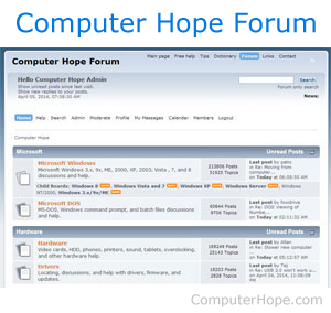 Computer Hope forum page