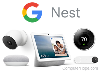Google Nest logo and products