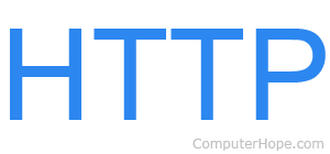HTTP in blue lettering.
