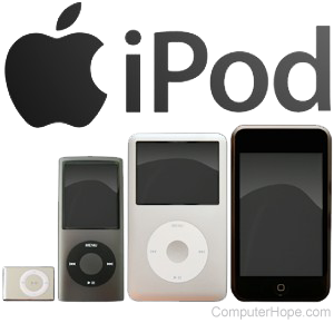 Various Apple iPod models.
