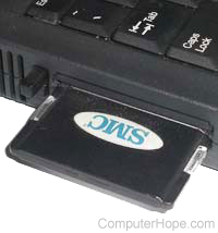 PC Card or PCMCIA slot and card
