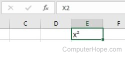 Superscript in Microsoft Excel
