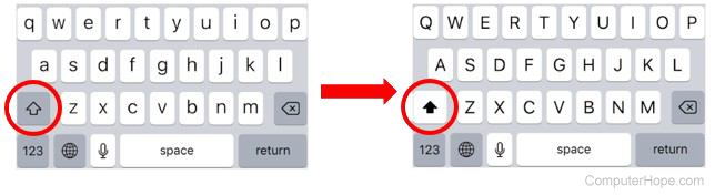 Shift key on iOS devices