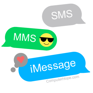 Text messaging platforms shown in text bubbles.