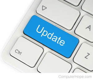 Fictional Update button on computer keyboard