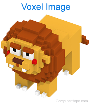 Lion created using voxels