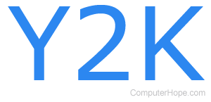 Y2K in blue lettering.