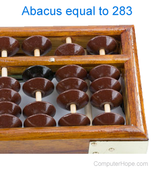 Abacus adding to 283